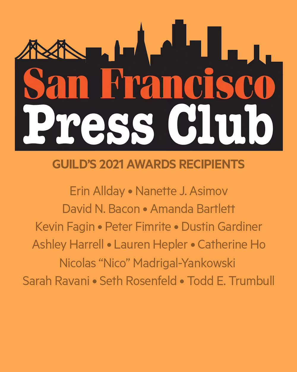 Guild members receive San Francisco Press Club awards
